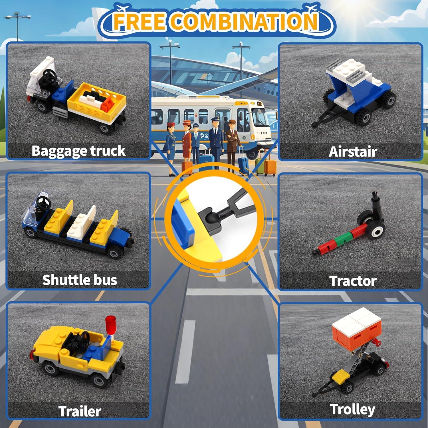 Juego de Construcción de Aviones 3 en 1 AKWME con Luz LED