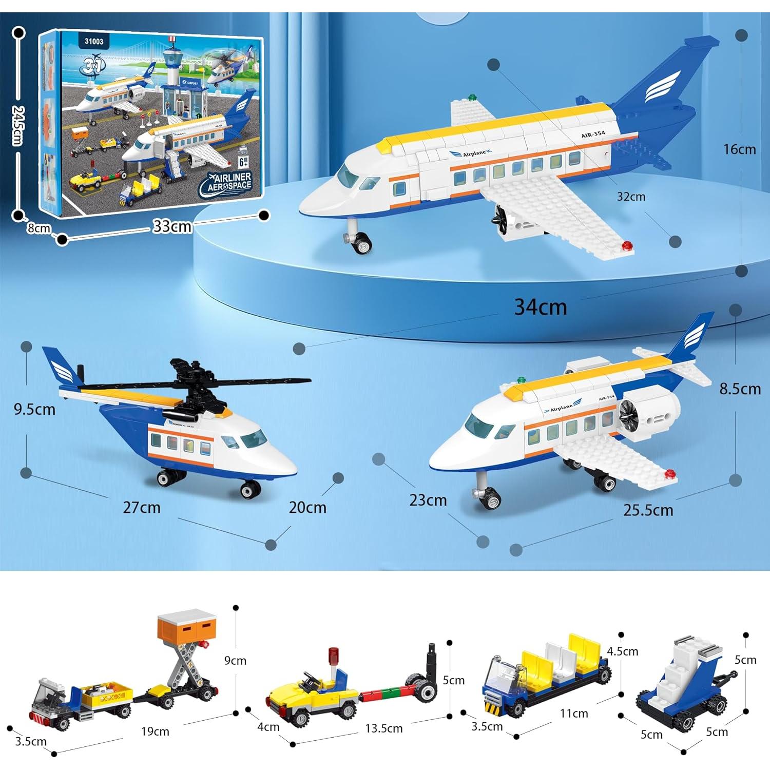 Juego de Construcción de Aviones 3 en 1 AKWME con Luz LED
