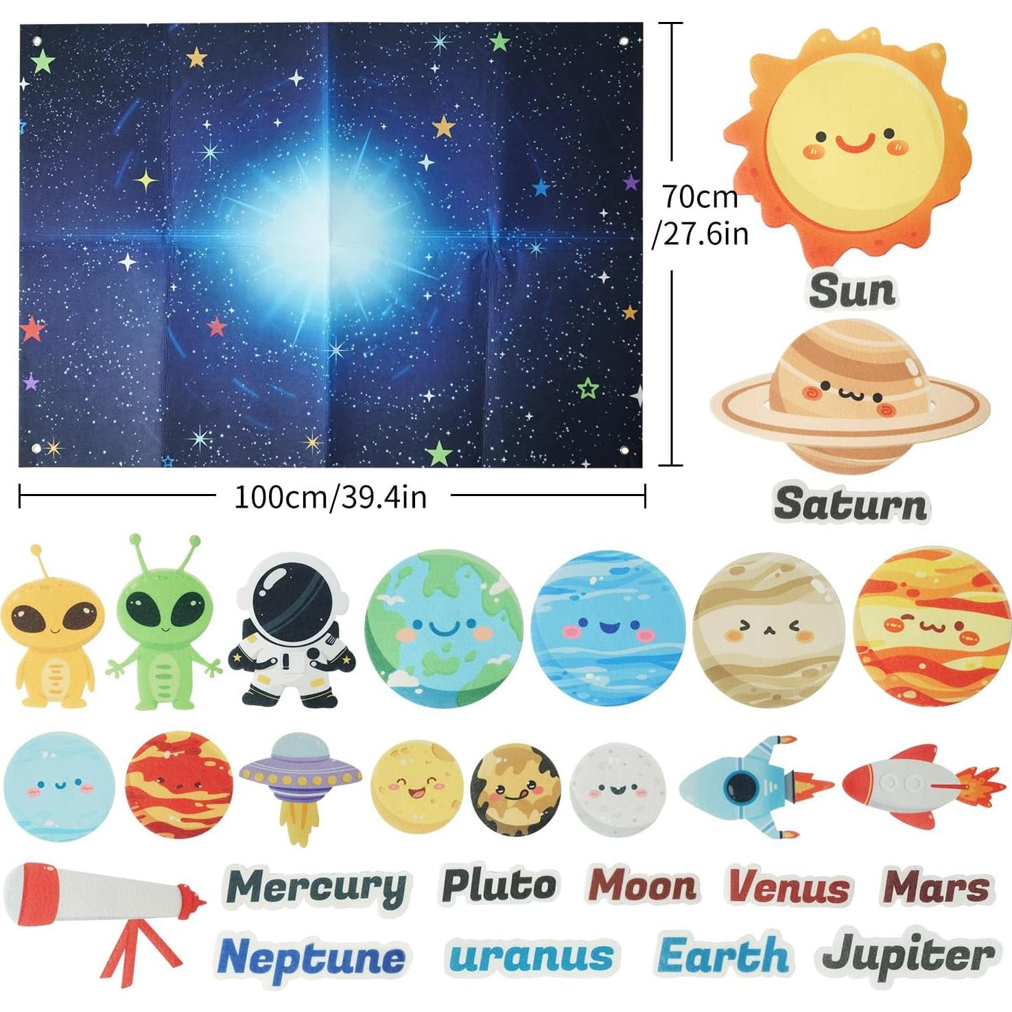 Juego Educativo de Sistema Solar KAWITLO 1m con 29 Piezas