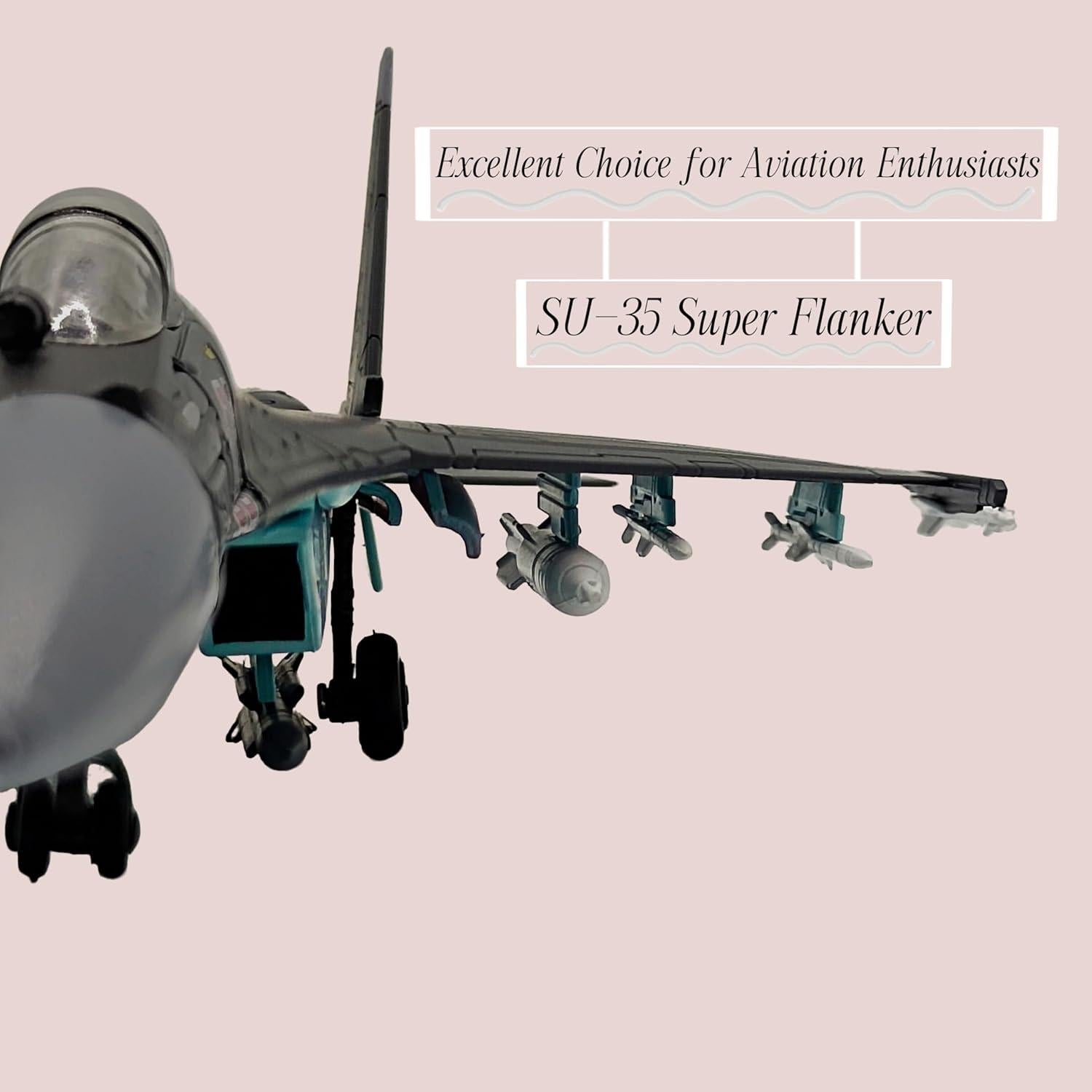 Modelo de avión de combate SU-35 Super Flanker 1:100 metal
