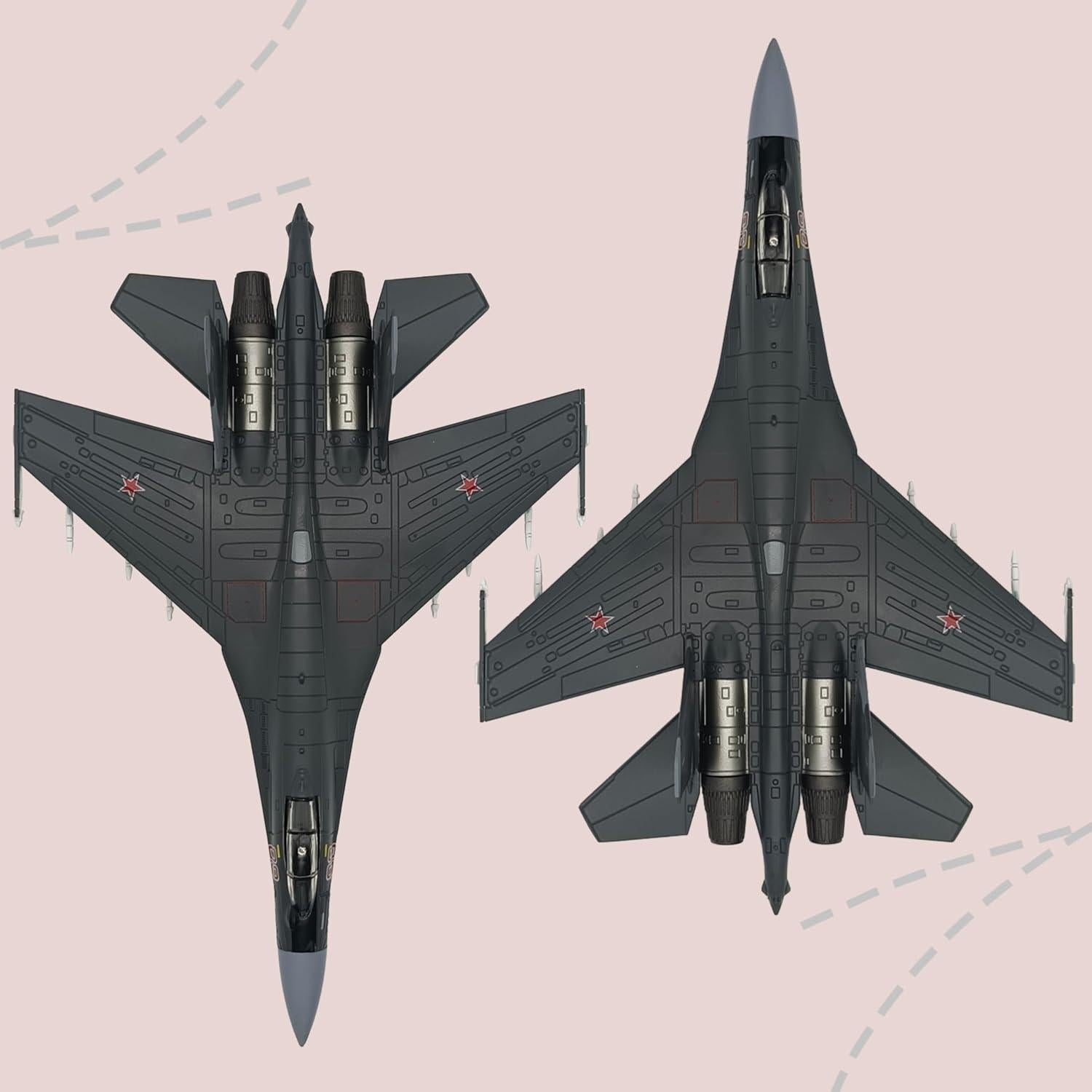 Modelo de avión de combate SU-35 Super Flanker 1:100 metal