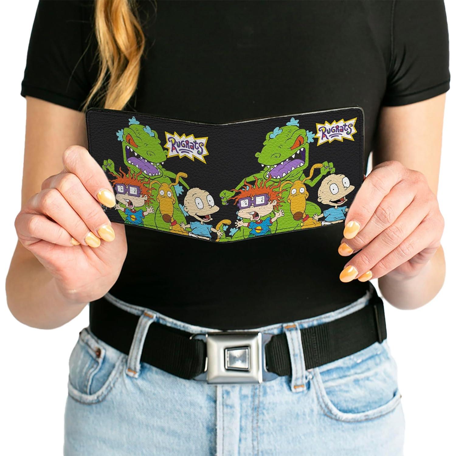 Billetera Bifold Rugrats PU Chuckie Tommy Spike 10x8cm