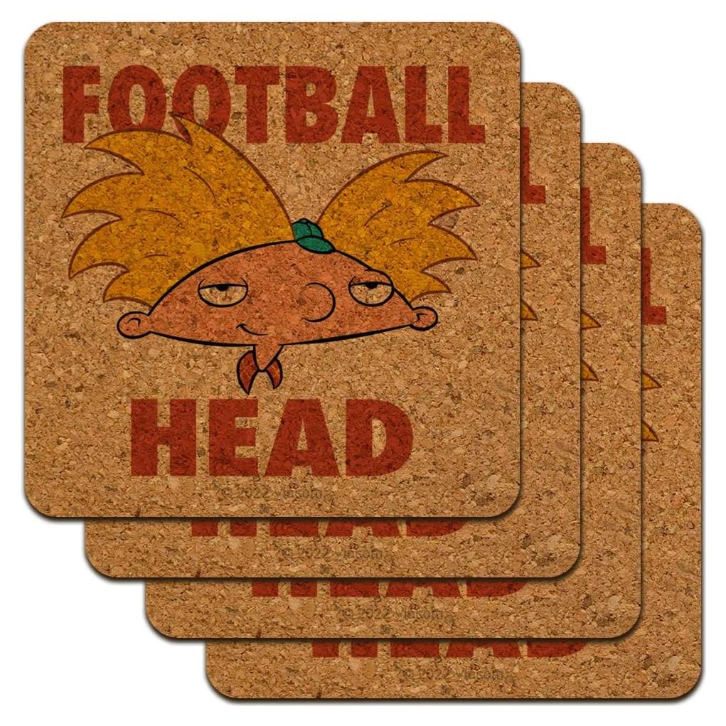 Set de 4 Posavasos de Corcho Hey Arnold! Multicolor