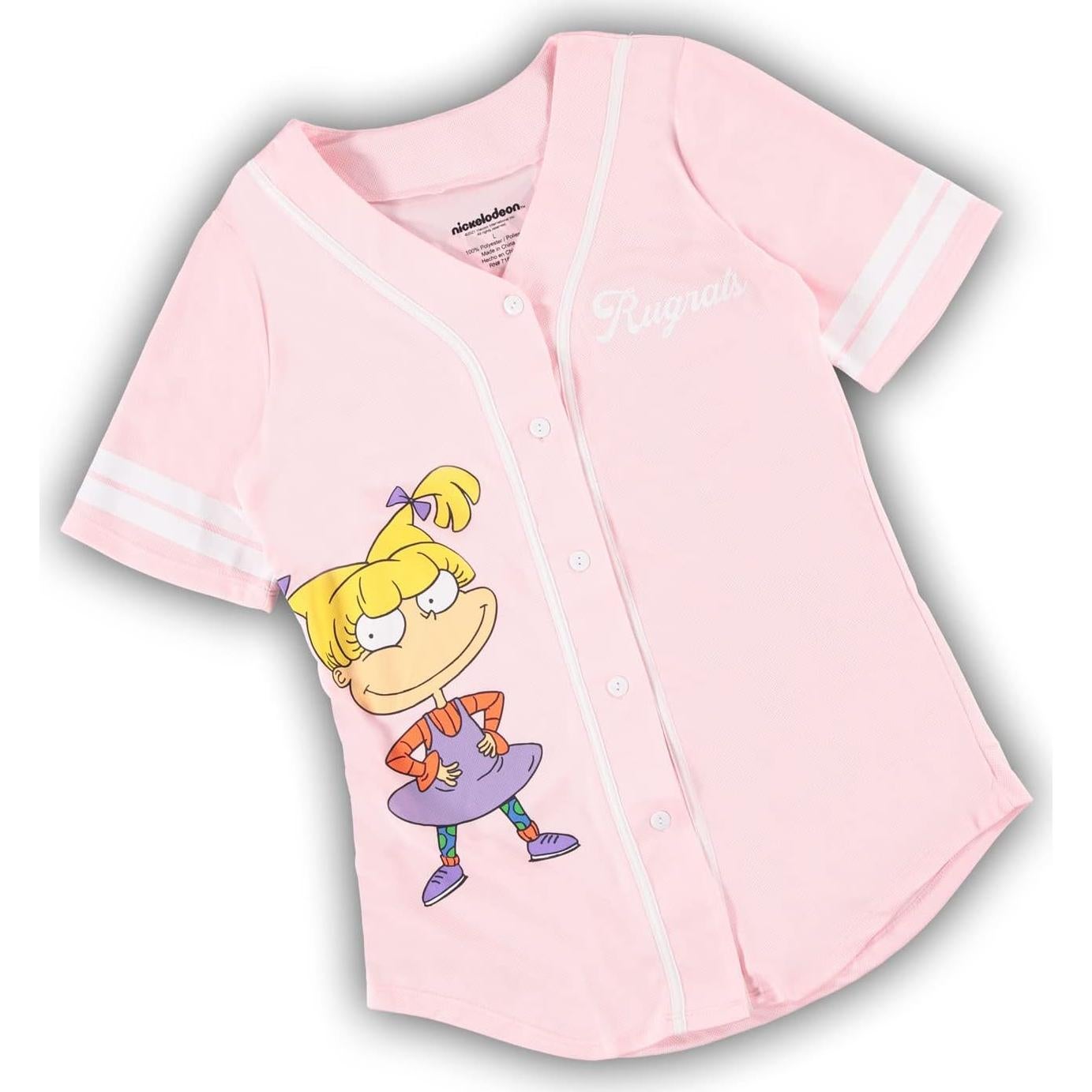Camisa de Moda para Mujeres Nickelodeon Rugrats Rosa Claro T. Grande