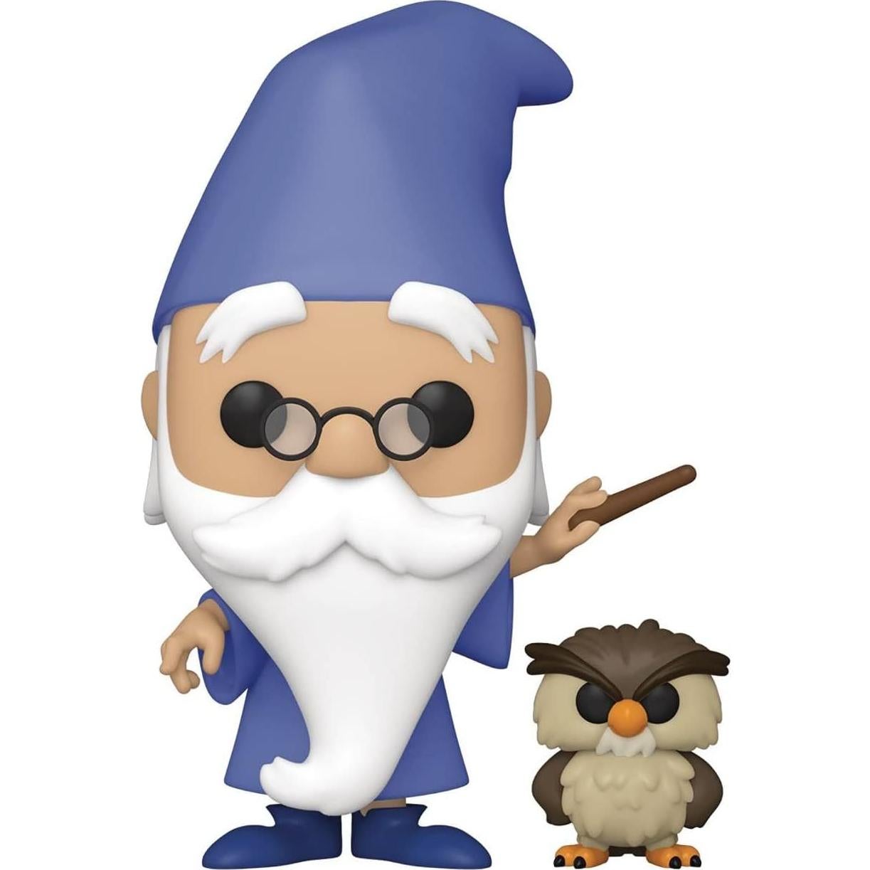 Figura de Vinilo Pop! Disney Merlin con Archimedes 9.5 cm