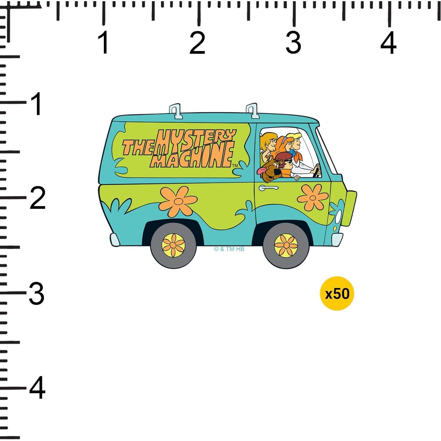 Calcomanías Scooby-Doo Mystery Machine 50ct - Vinilo Resistente