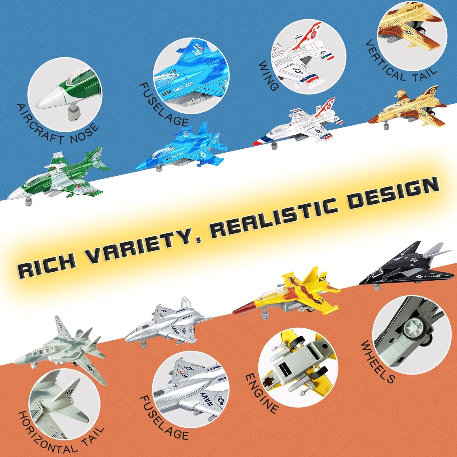 Juguete de Avión Militar OTONOPI 8 en 1 con Luces y Sonidos