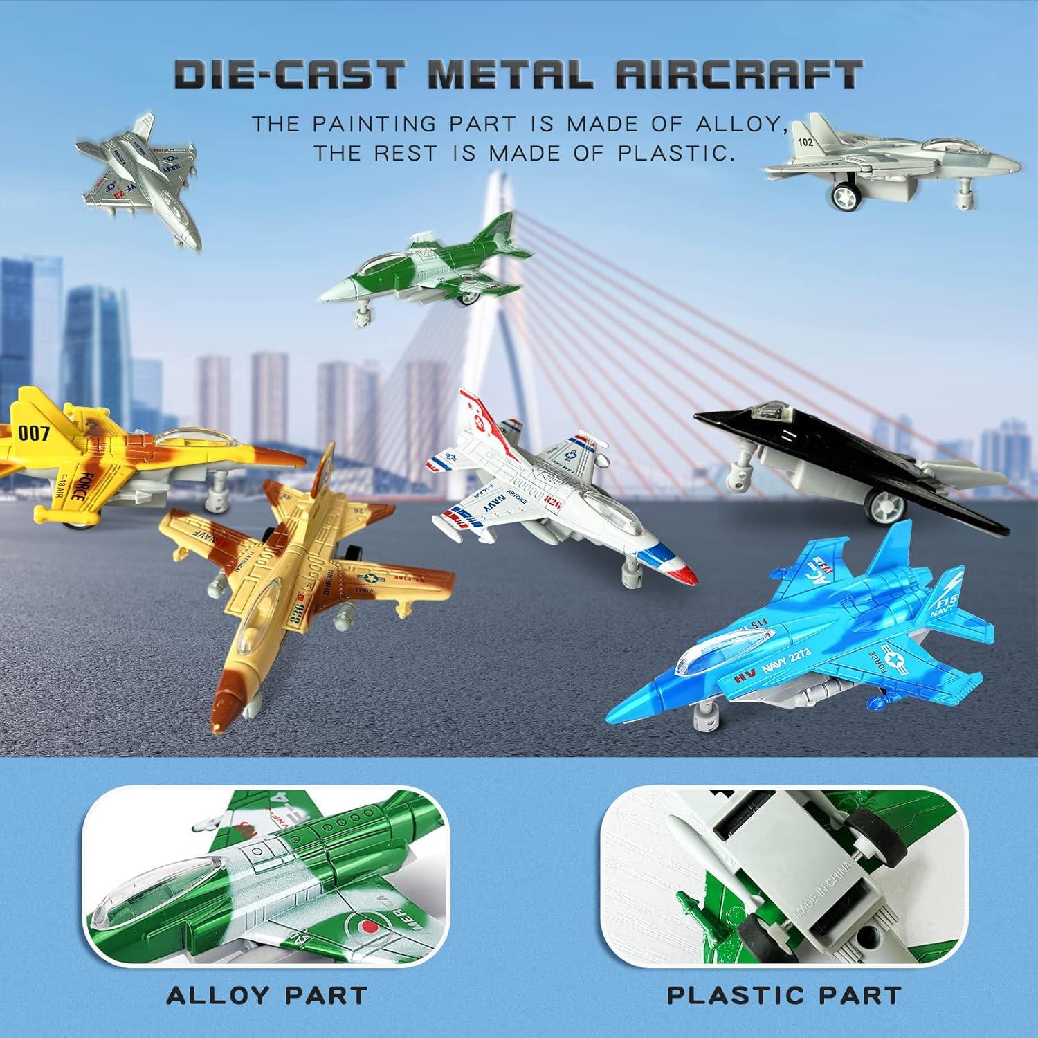 Juguete de Avión Militar OTONOPI 8 en 1 con Luces y Sonidos