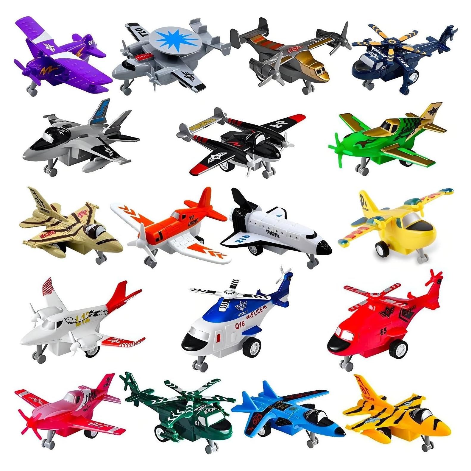 Juguetes de Aviones de Retroceso Liberty Imports - Paquete de 18