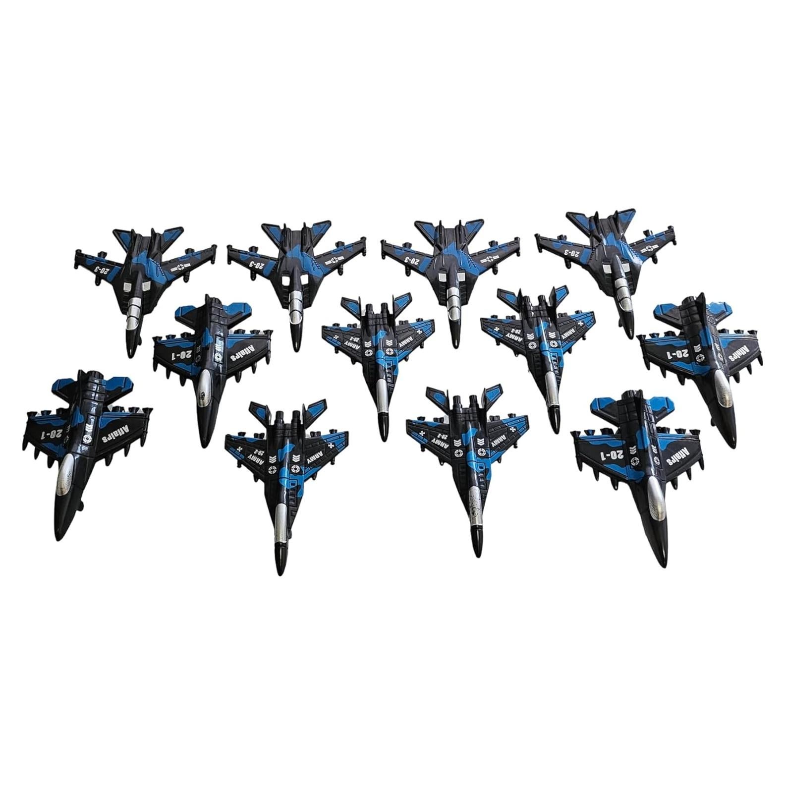 Juego de 12 Aviones de Combate Militares Toy Essentials 8.89 cm