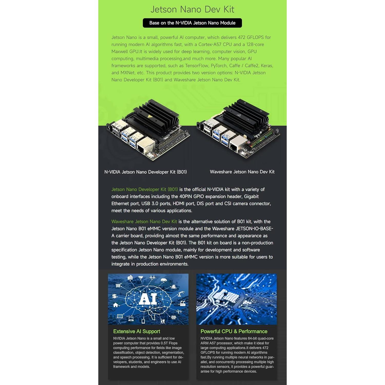 Kit AI JetBot Waveshare para Jetson Nano - Accesorios y Cargador