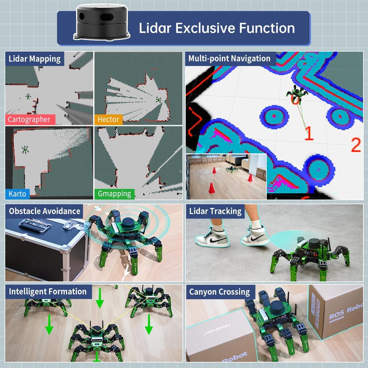 Robot Hexápodo Hiwonder JetHexa con Lidar y Cámara 3D