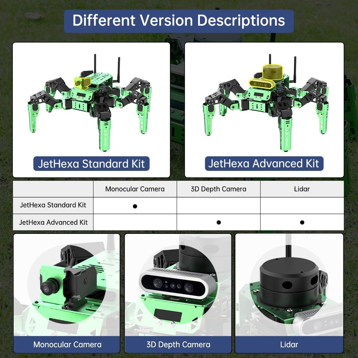Robot Hexápodo Hiwonder JetHexa con Lidar y Cámara 3D