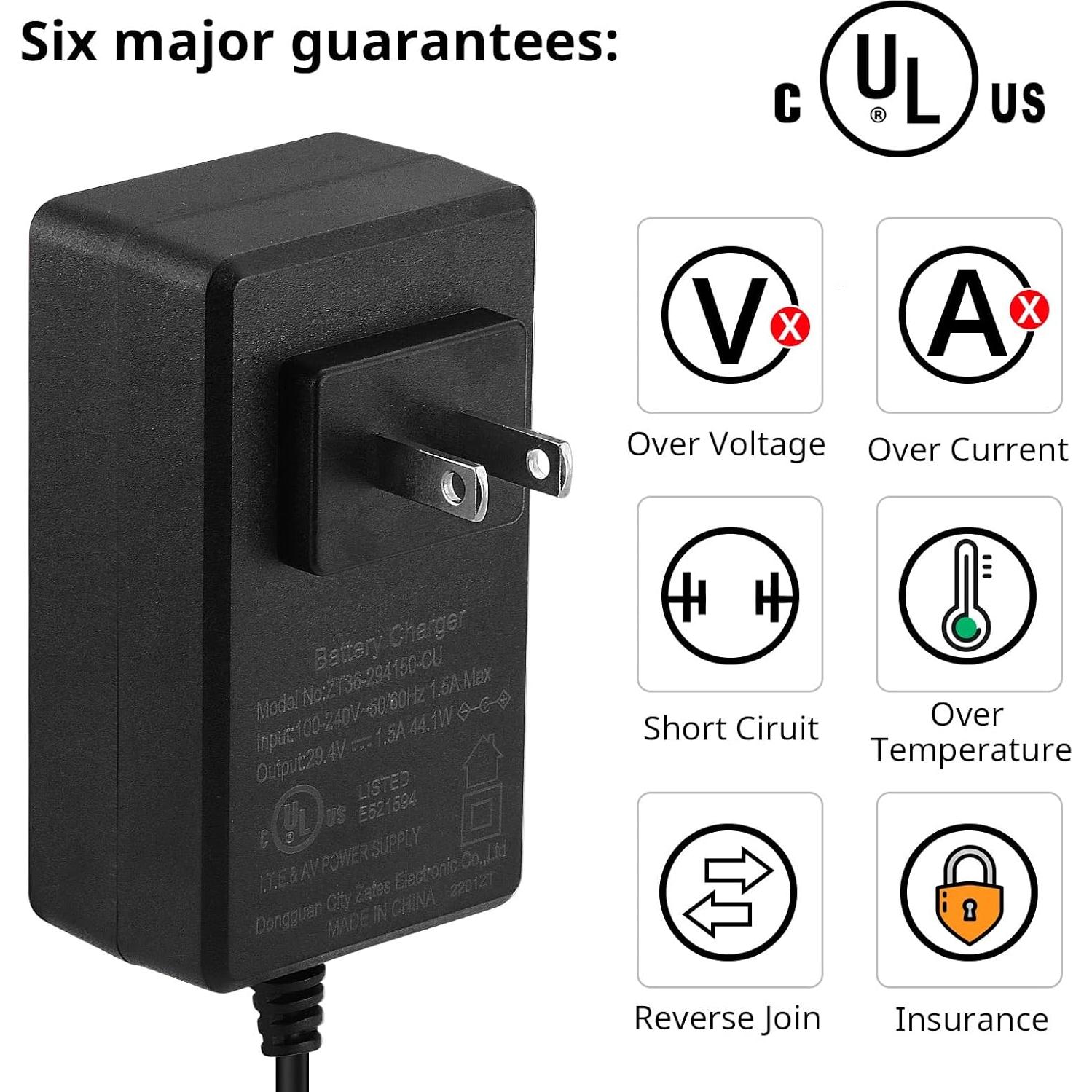 Cargador Compacto 29.4V para Scooter Eléctrico y Hoverboard