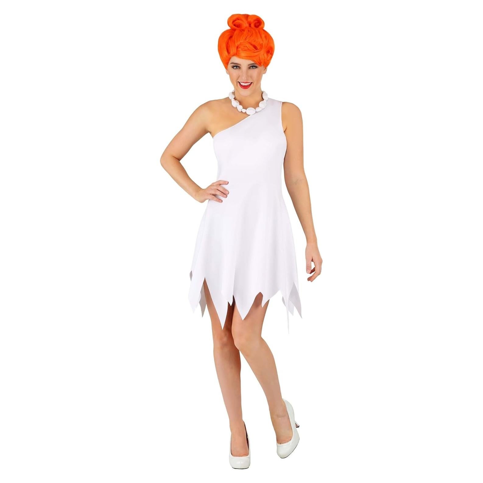 Disfraz de Wilma Flintstone para Mujeres - Incluye Collar y Opciones de Peluca