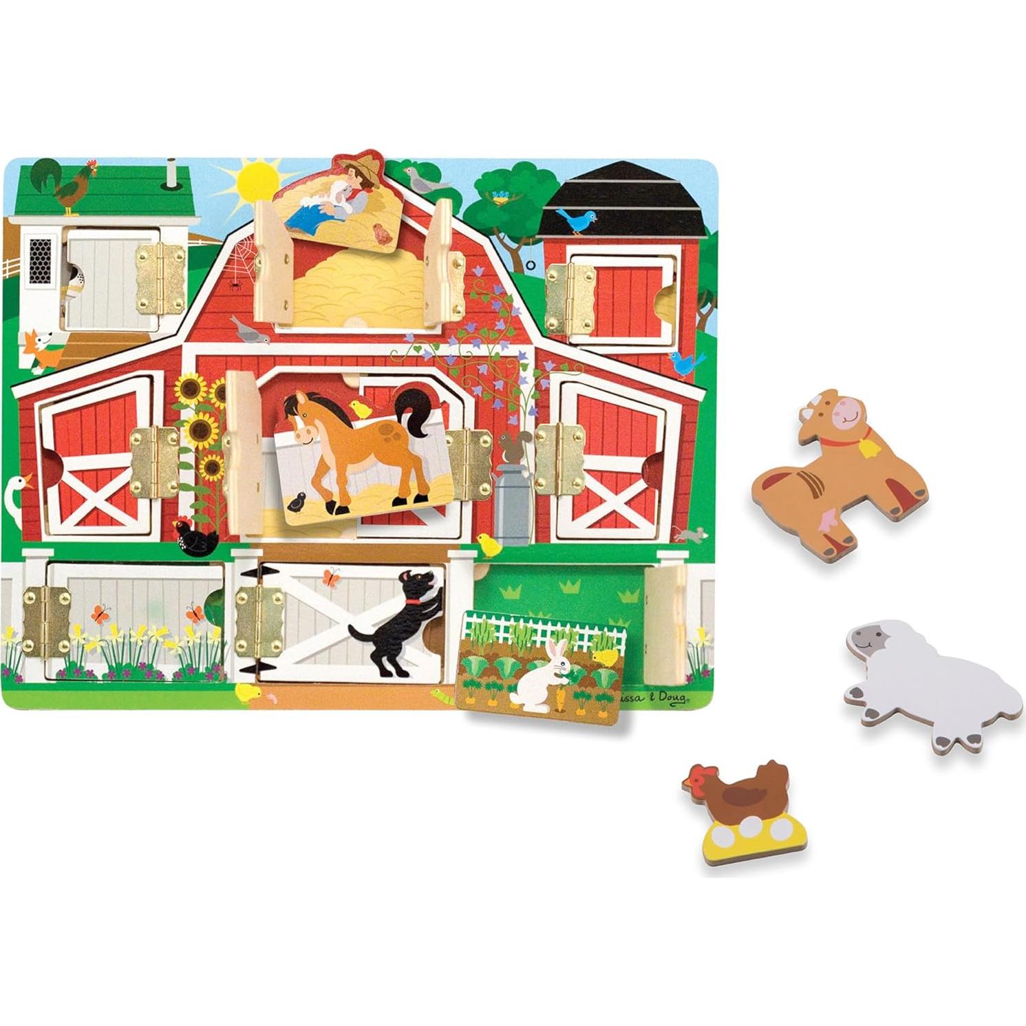 Tablero de Actividad de Madera Melissa & Doug Granja 30.5x23.9cm