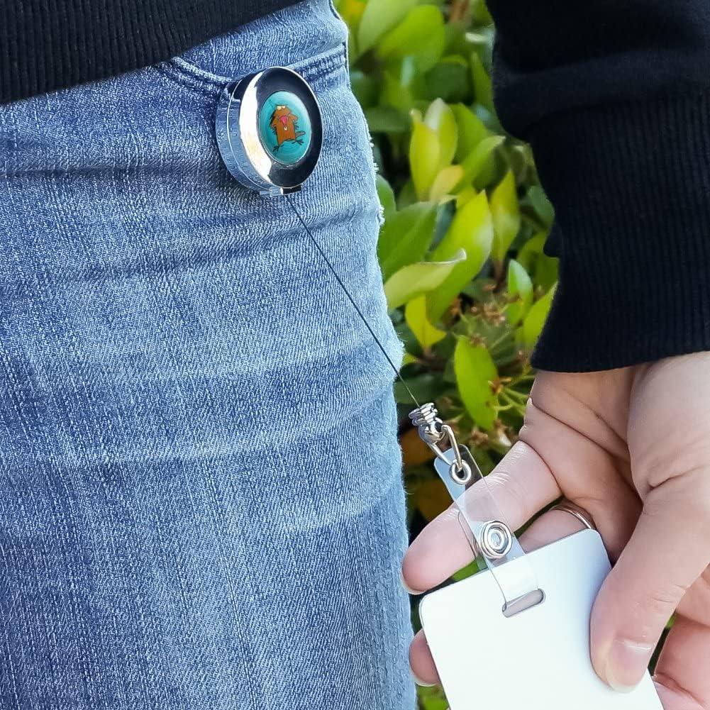 Porta Credencial Retráctil Cromo Graphics & More 0.61m