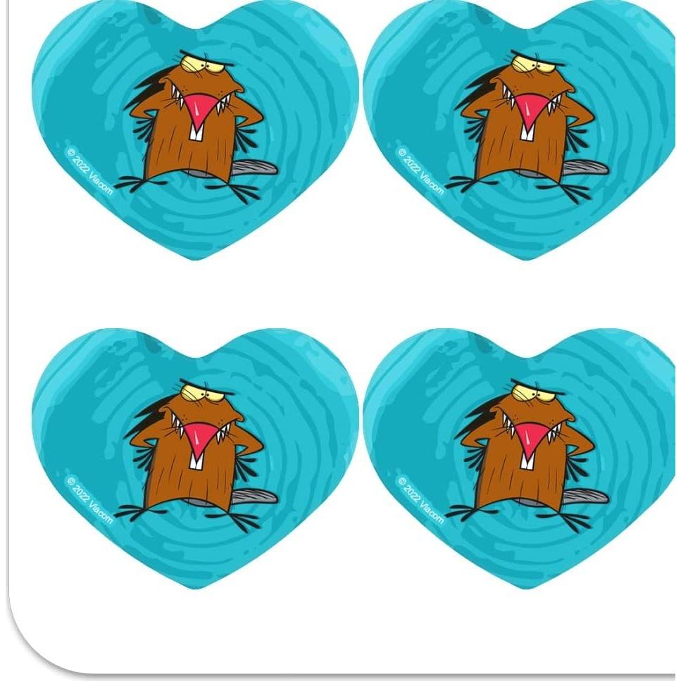 Stickers de Corazón Angry Beavers - 18 Piezas de Vinilo