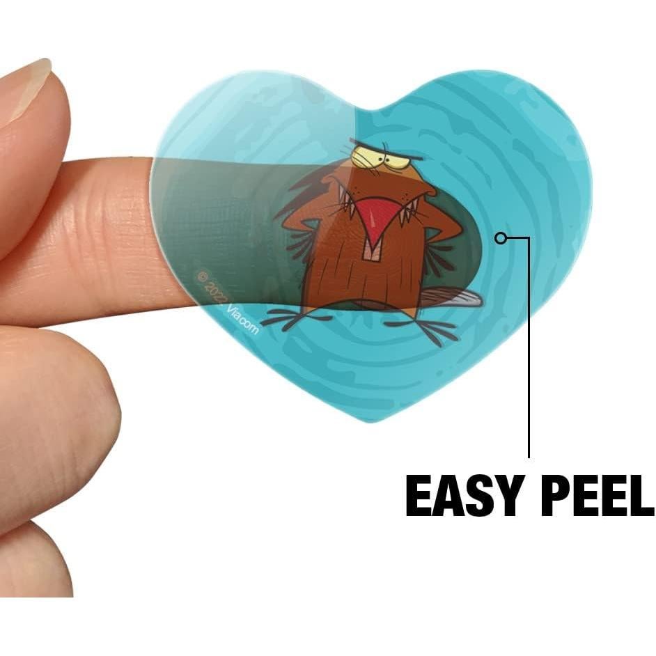 Stickers de Corazón Angry Beavers - 18 Piezas de Vinilo