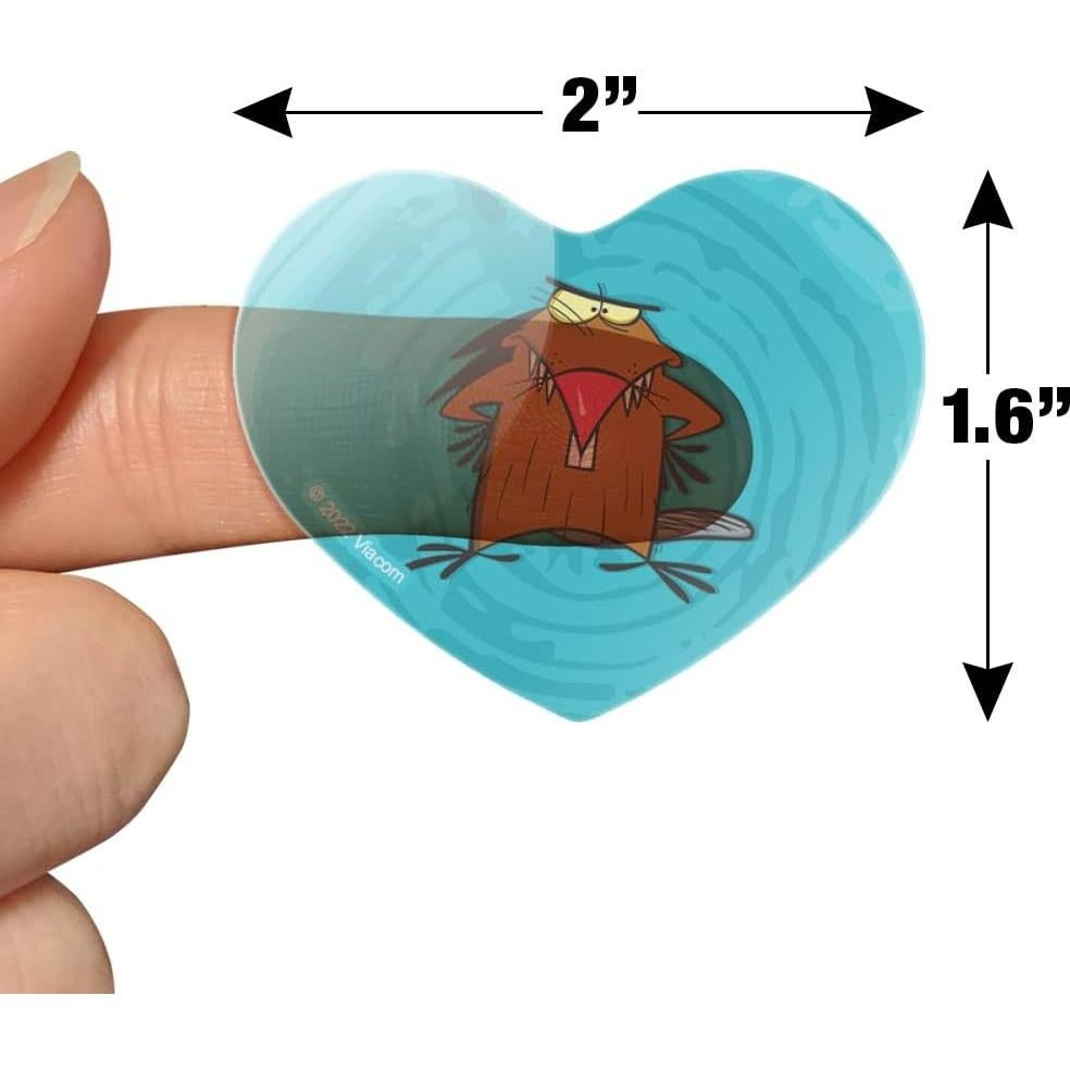 Stickers de Corazón Angry Beavers - 18 Piezas de Vinilo