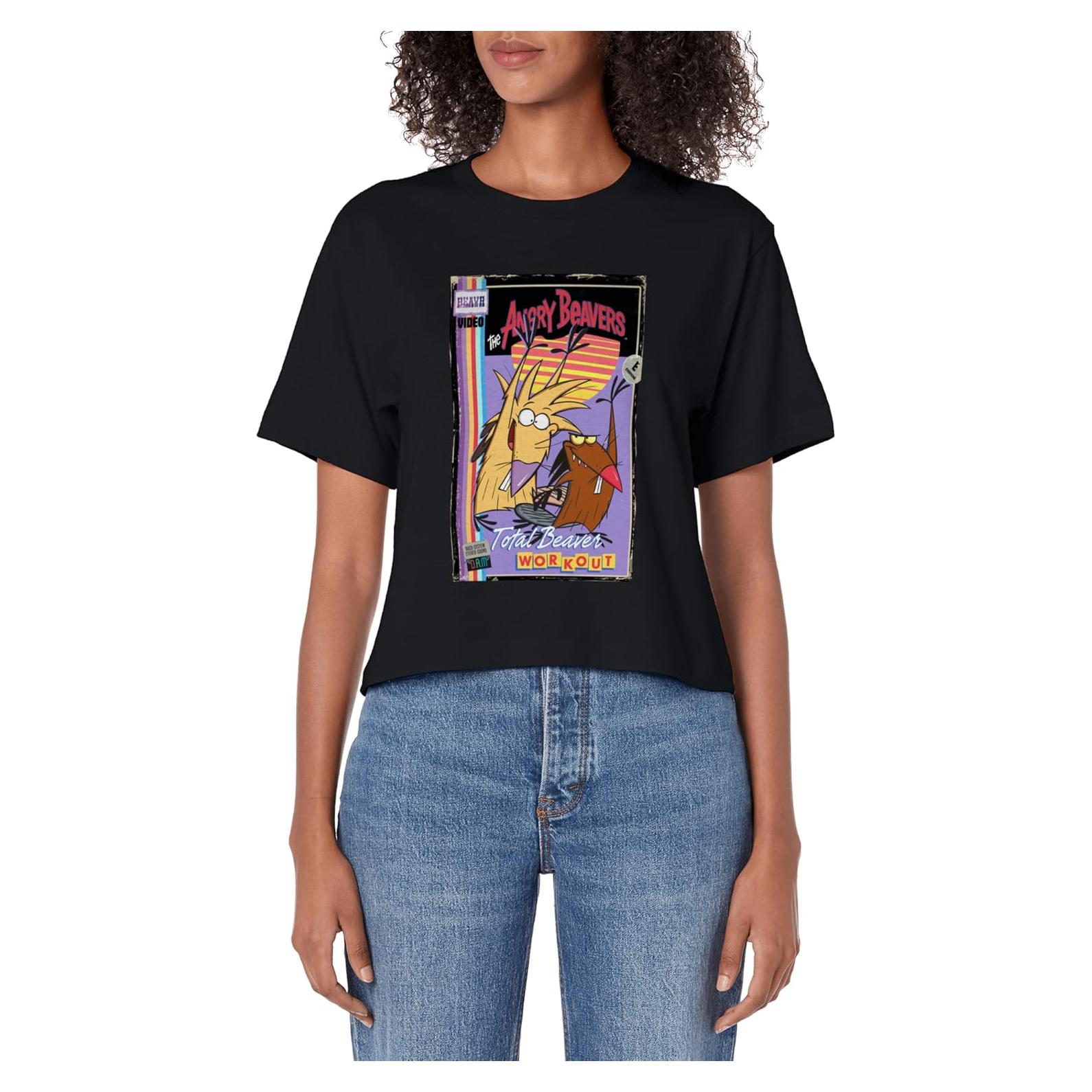 Camiseta Crop Retro Los Castores Enfurecidos Mujer