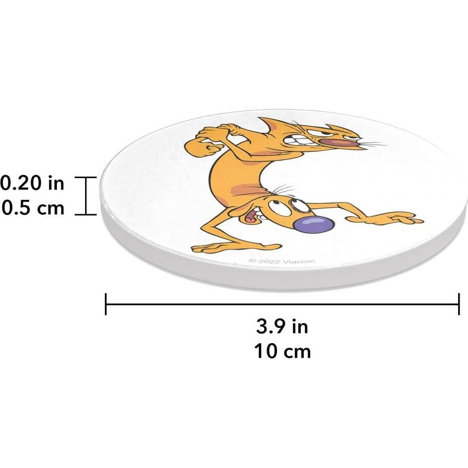 Set de 2 Posavasos Redondos Cerámica CatDog 9.9 cm