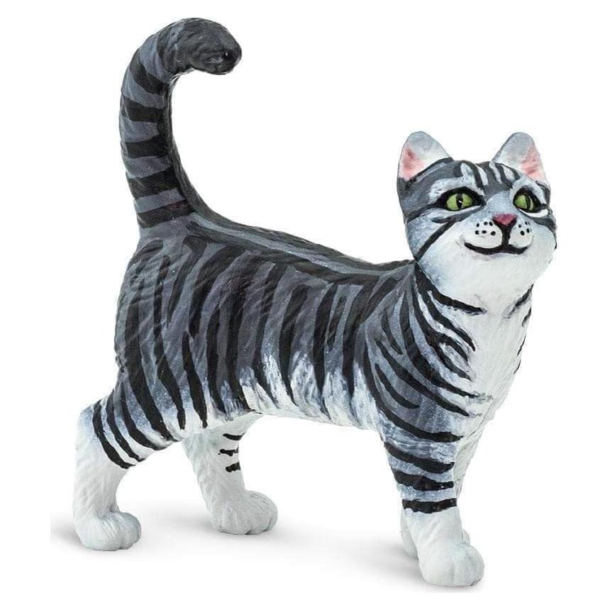 Figura de Gato Atigrado Gris Safari Ltd. 5 cm - Juguete Educativo