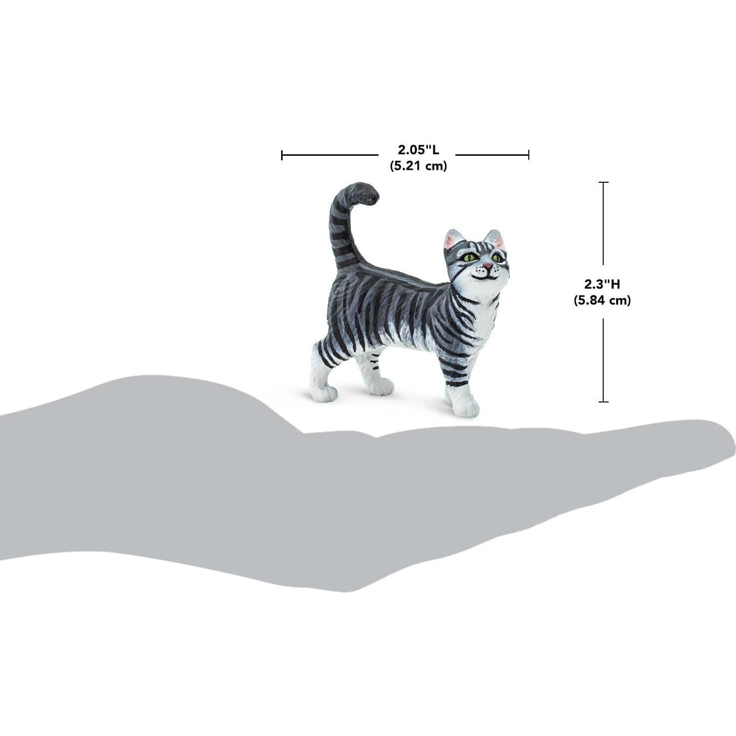 Figura de Gato Atigrado Gris Safari Ltd. 5 cm - Juguete Educativo