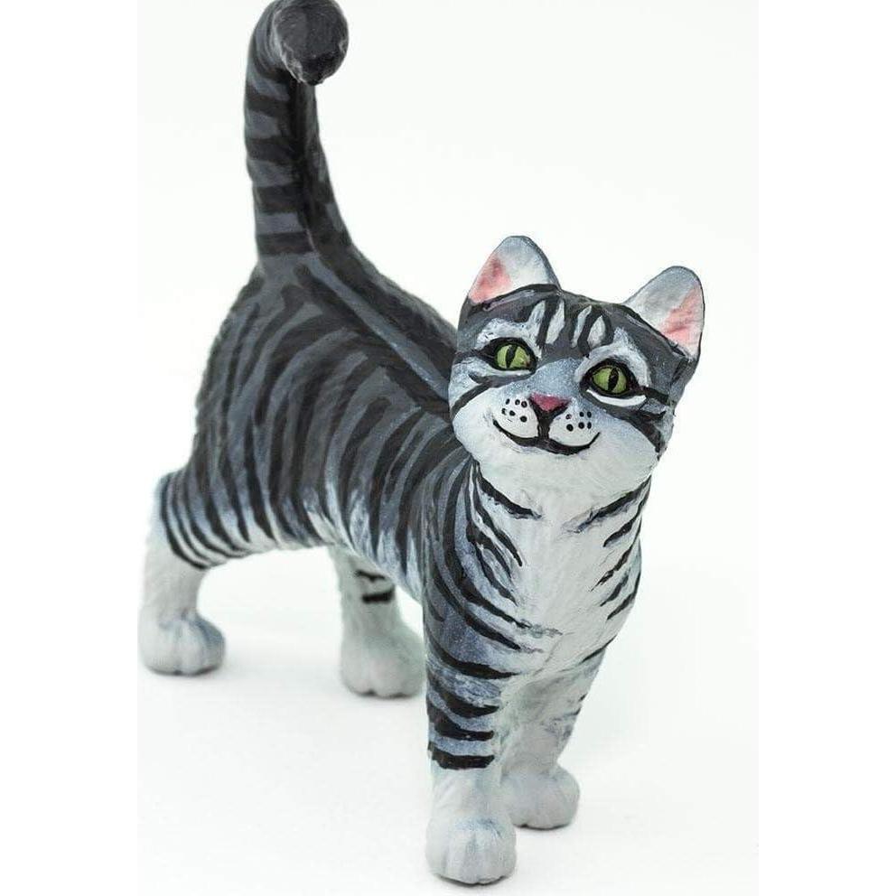 Figura de Gato Atigrado Gris Safari Ltd. 5 cm - Juguete Educativo