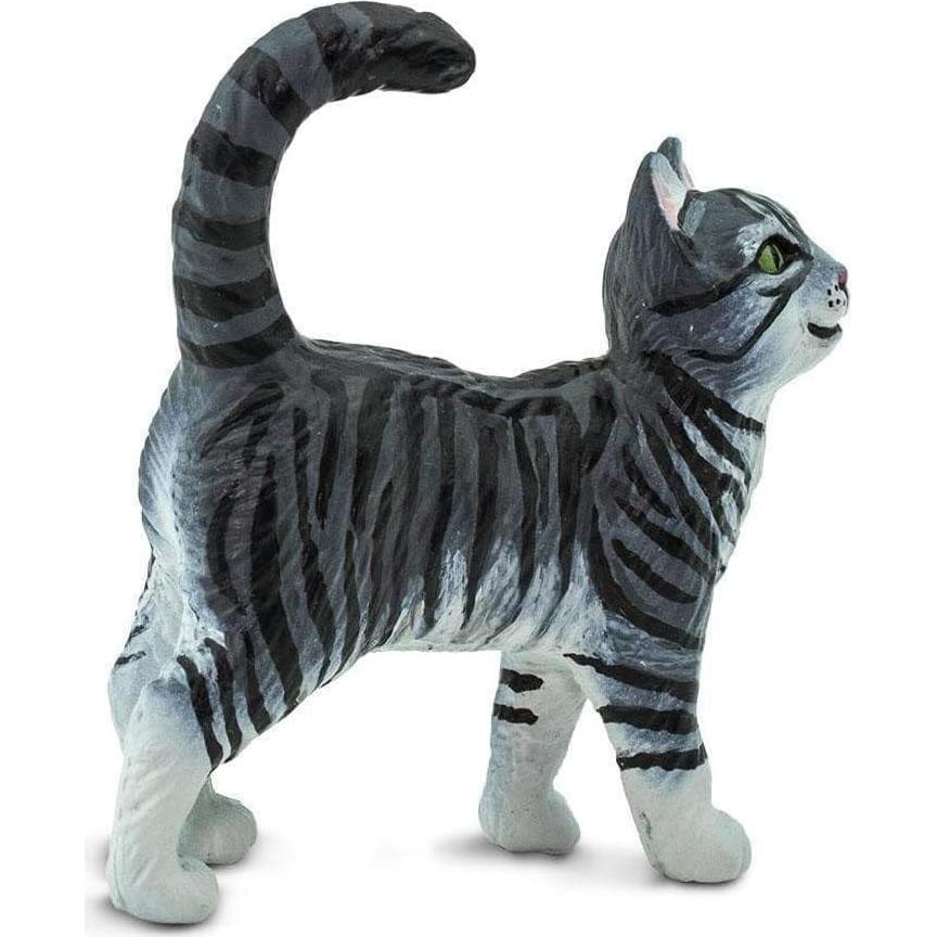 Figura de Gato Atigrado Gris Safari Ltd. 5 cm - Juguete Educativo