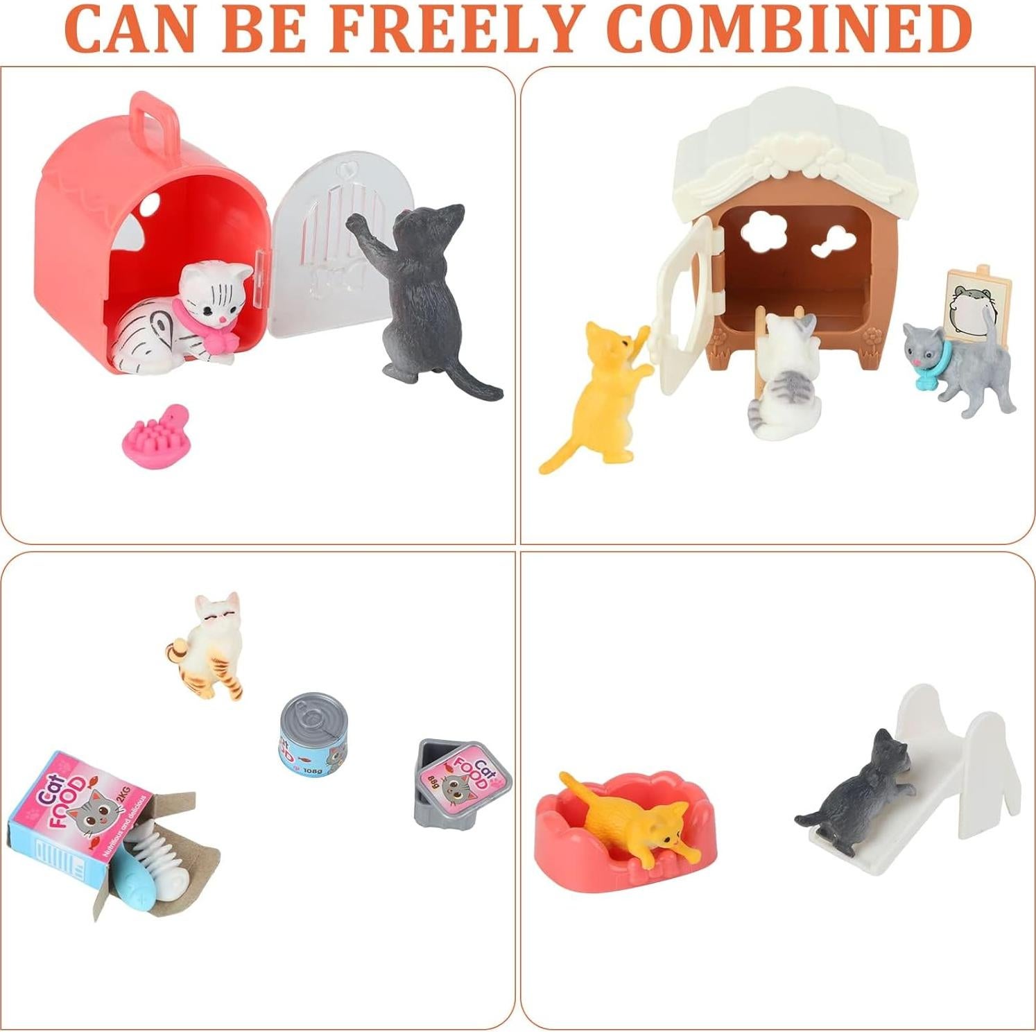 Juego de Figuras de Gato Beupy 40 Piezas Juguetes Educativos