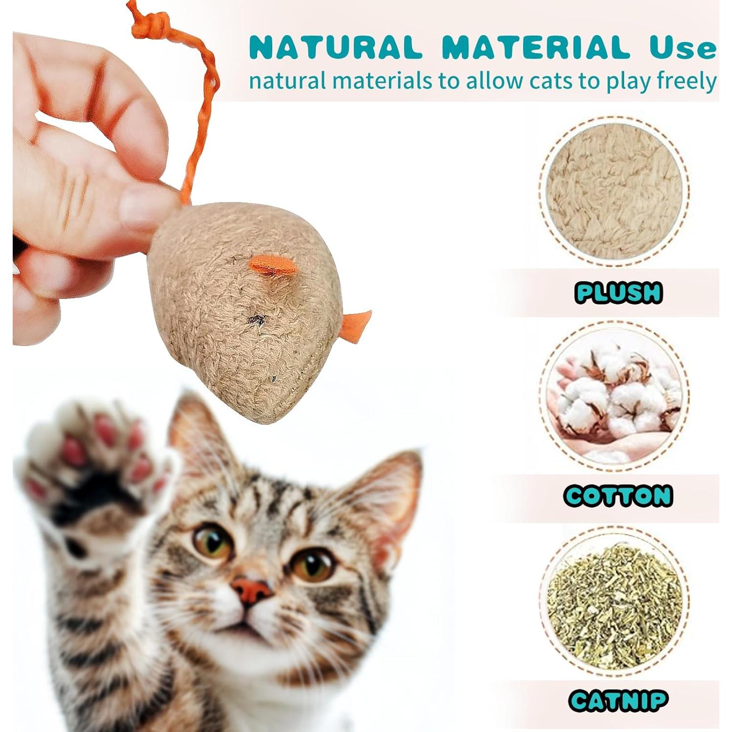 Juguete Interactivo para Gatos MEETCARE Ratón de Peluche