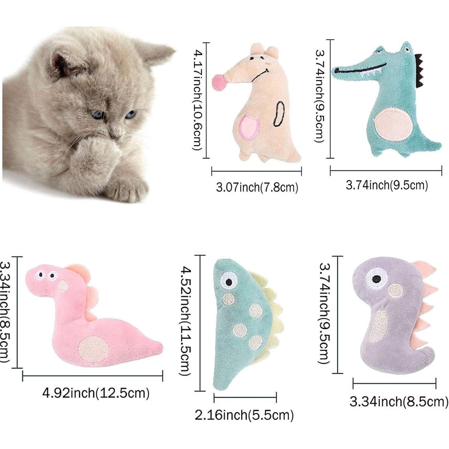 5 Juguetes de Peluche para Gatos JinRui-T con Hierba Gatera