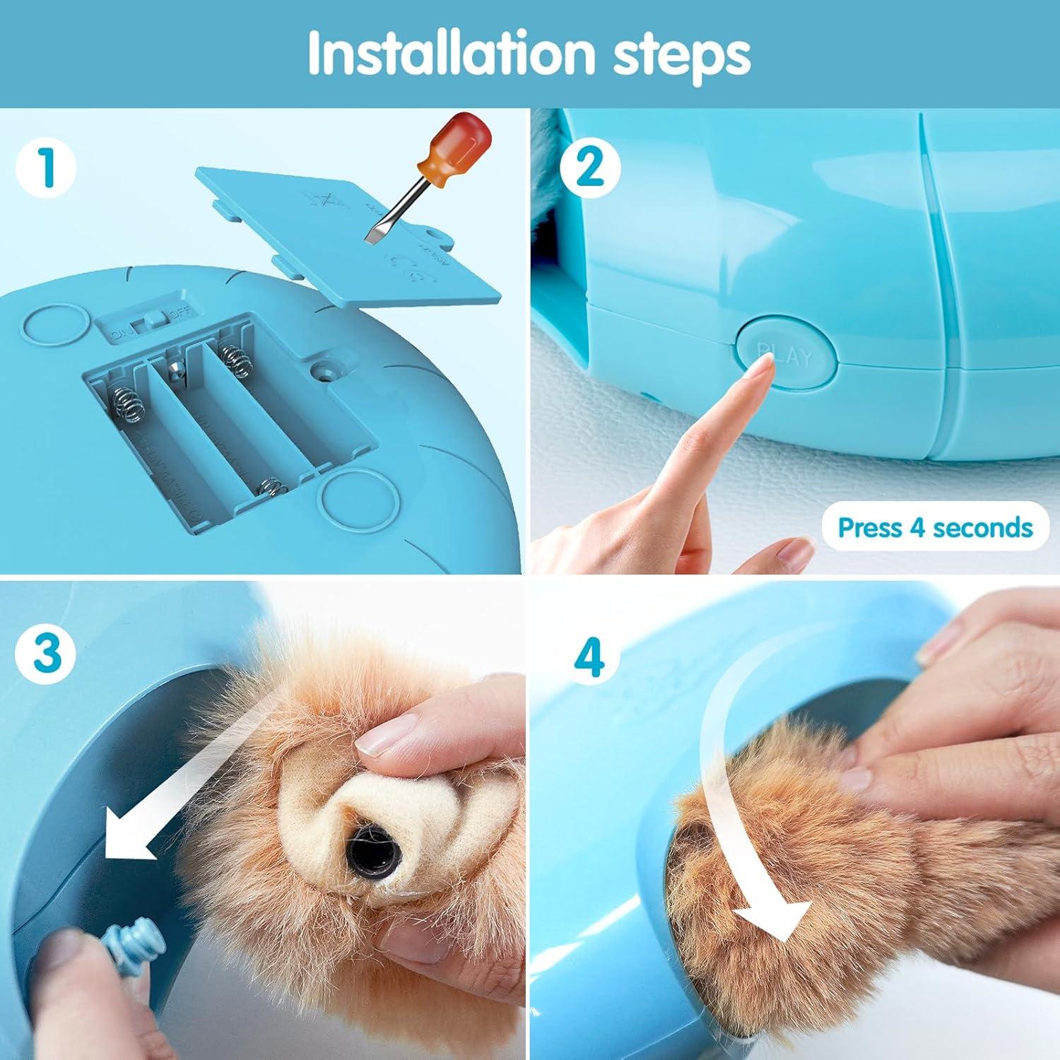 Juguete Interactivo para Gatos Migipaws, Bola Fluffy con Squeak