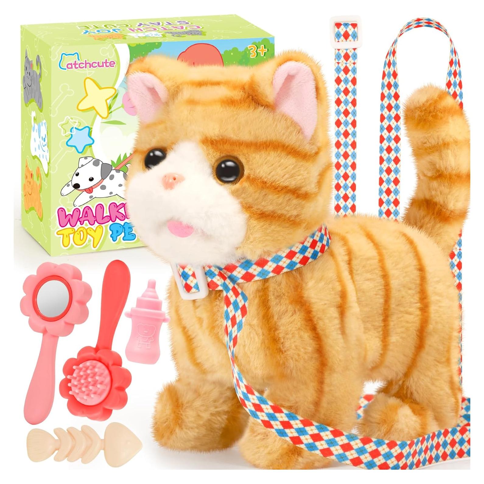 Gato de Peluche Interactivo CatchCute 20 cm Amarillo