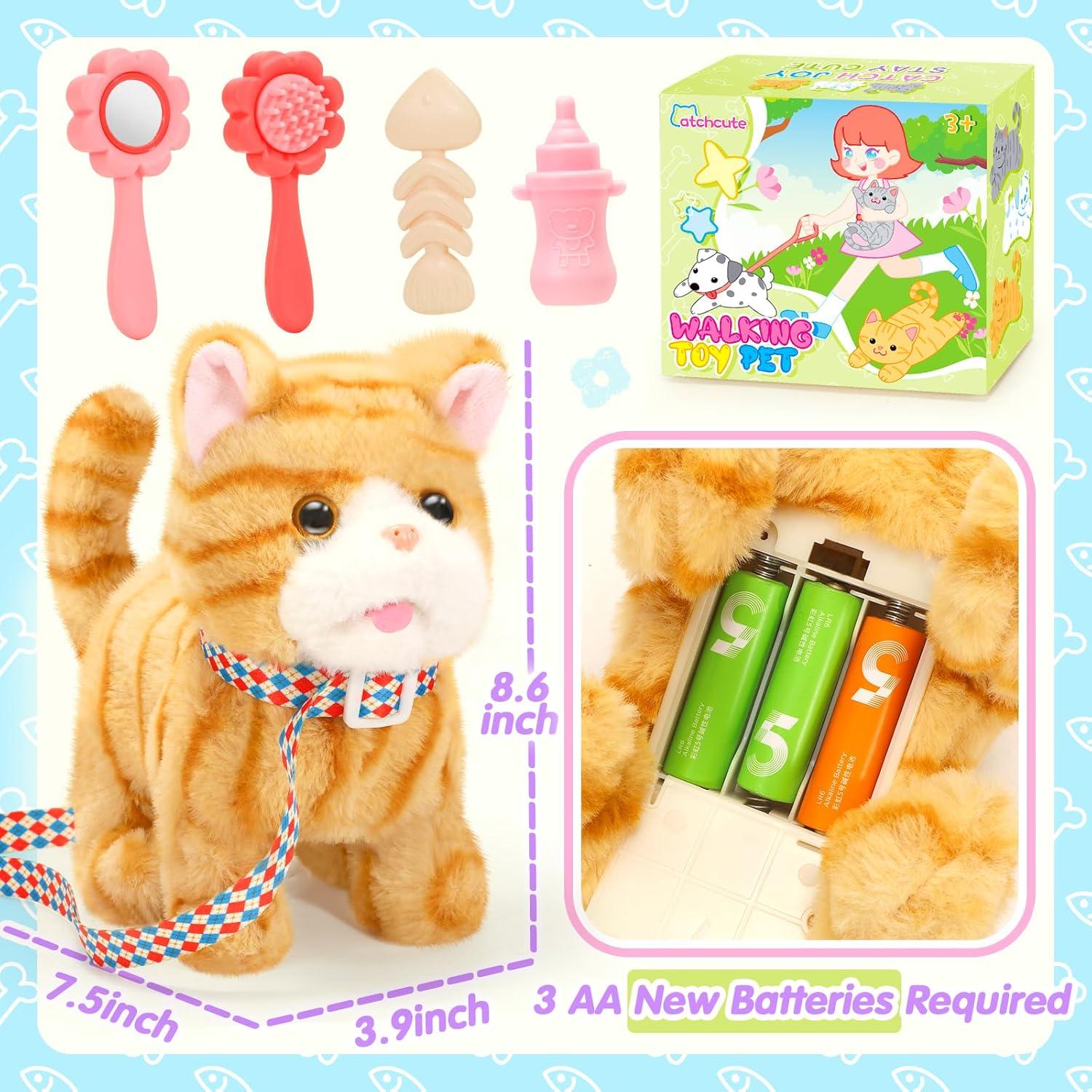 Gato de Peluche Interactivo CatchCute 20 cm Amarillo