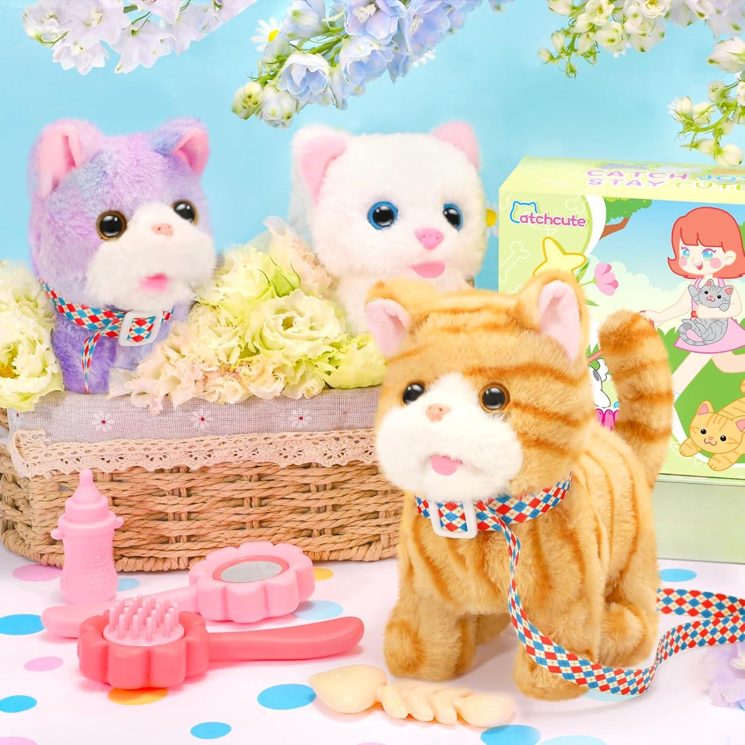 Gato de Peluche Interactivo CatchCute 20 cm Amarillo