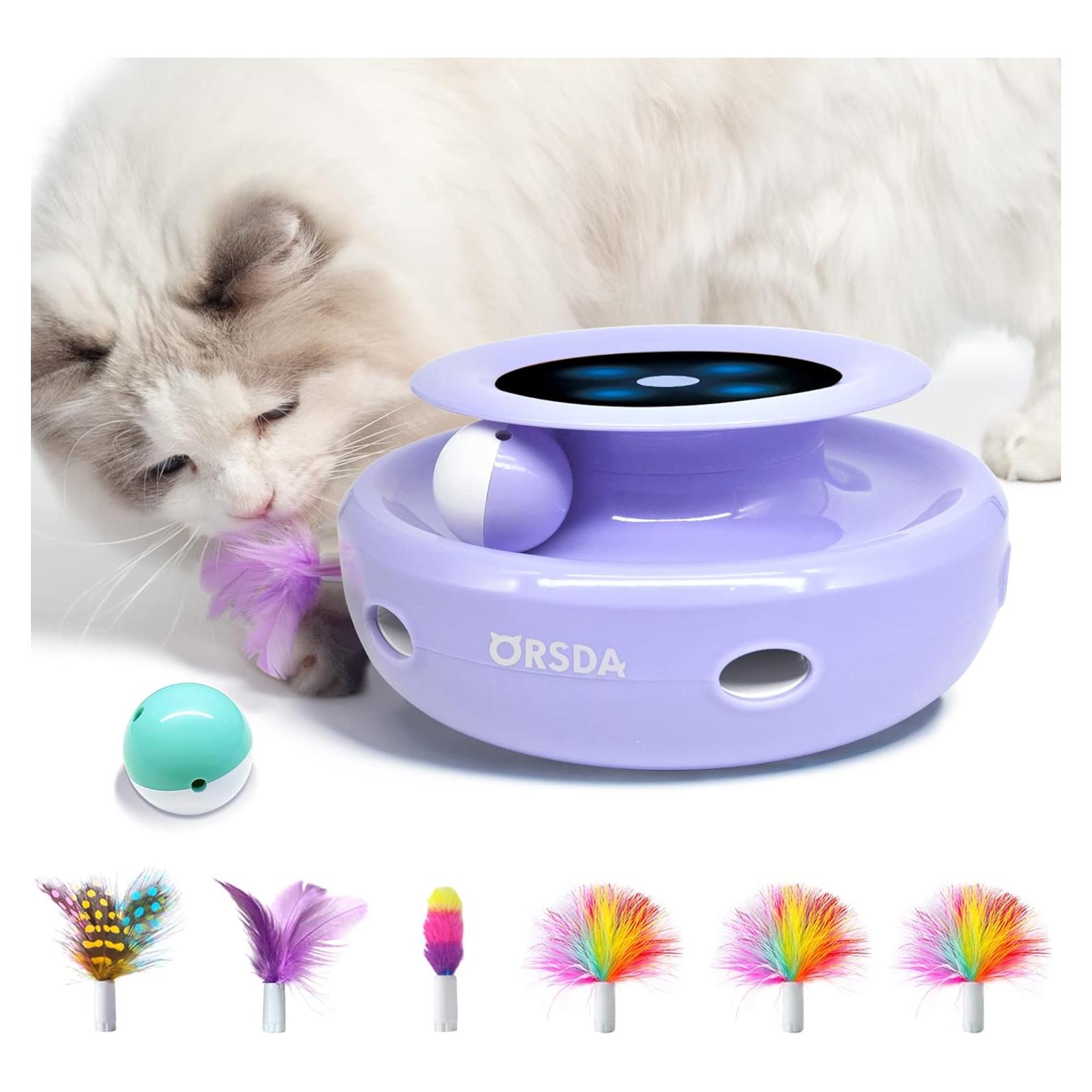 Juguete Interactivo para Gatos ORSDA 2-en-1 con Plumas