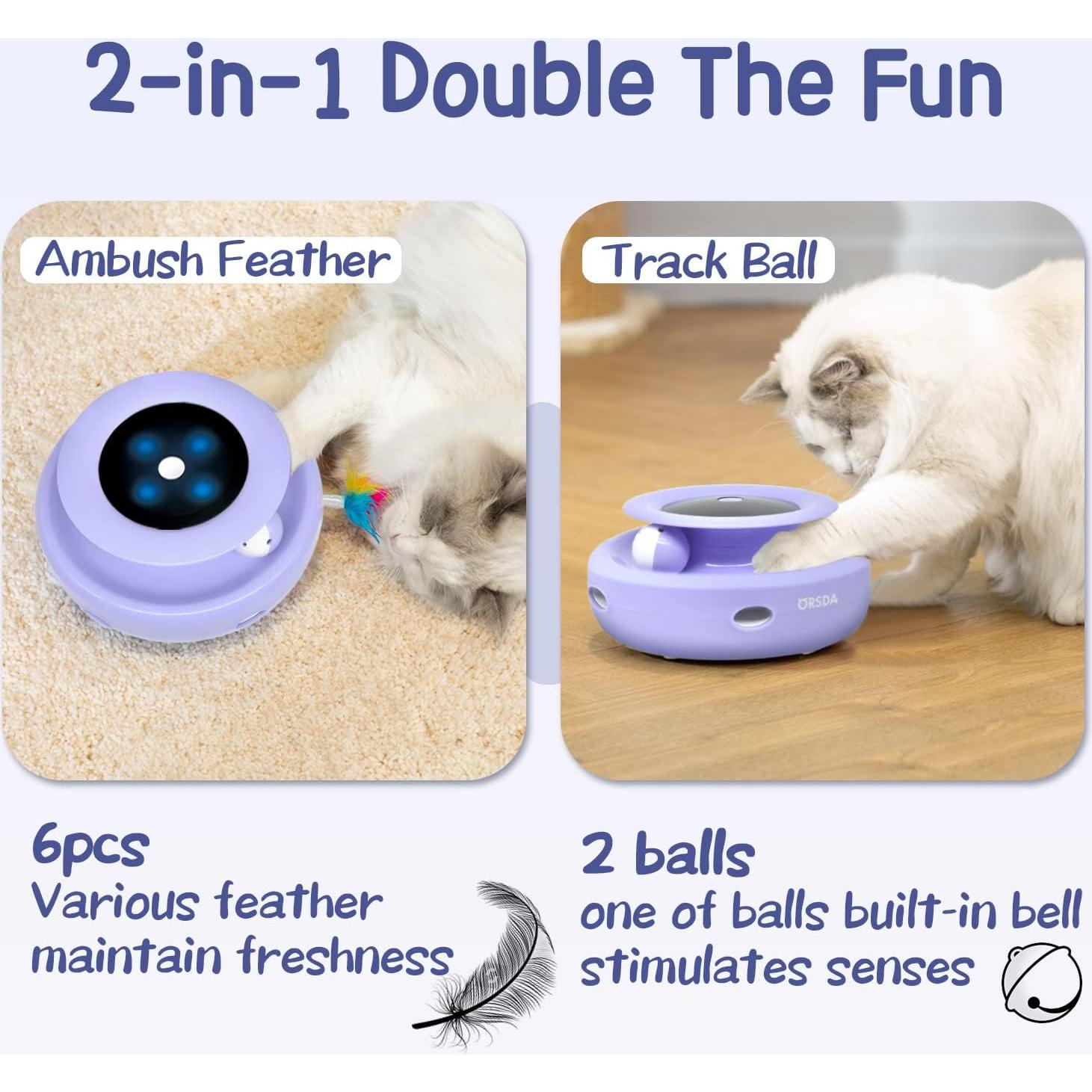 Juguete Interactivo para Gatos ORSDA 2-en-1 con Plumas