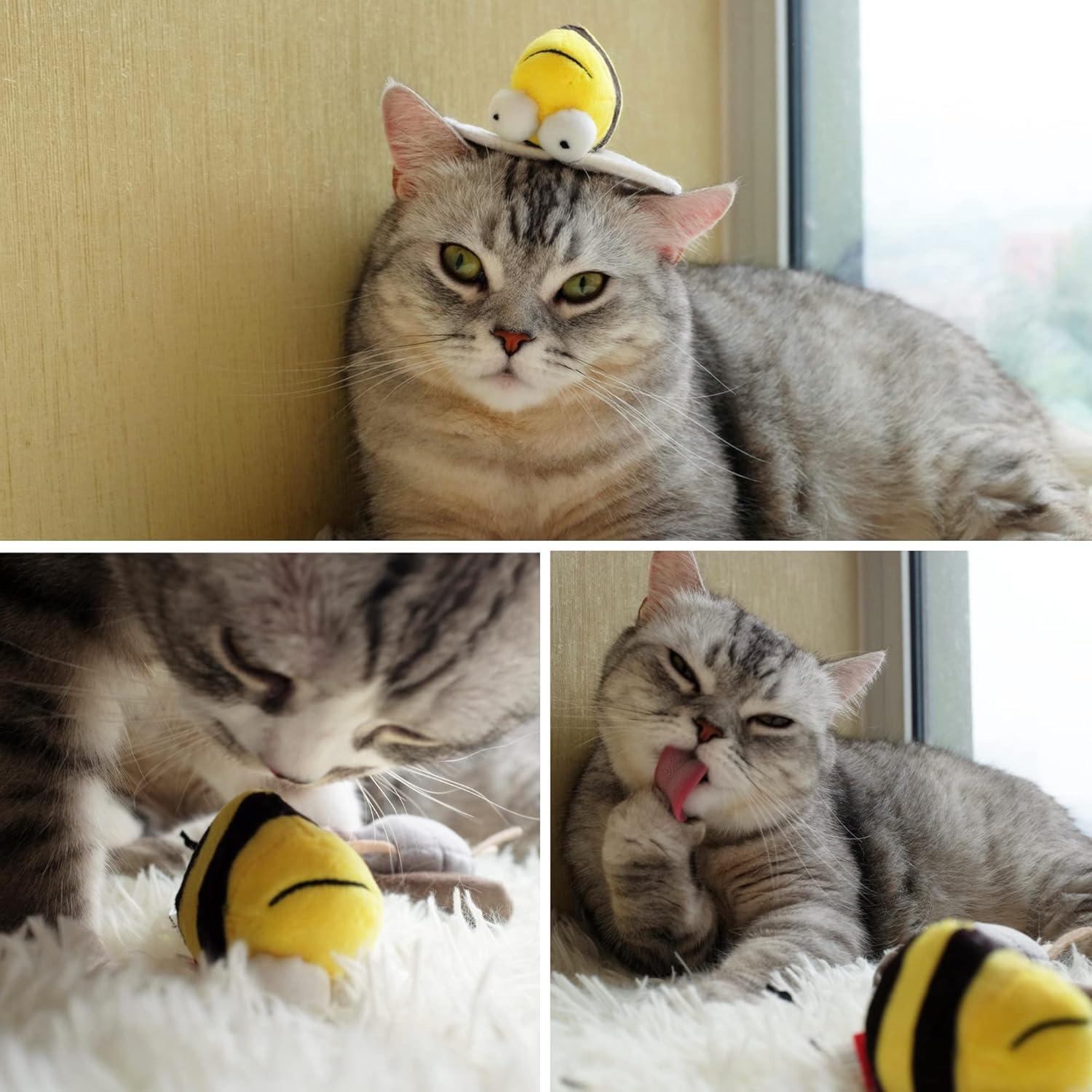 Juguetes Interactivos para Gatos GiGwi - Sonido de Pájaro, Ratón y Abeja