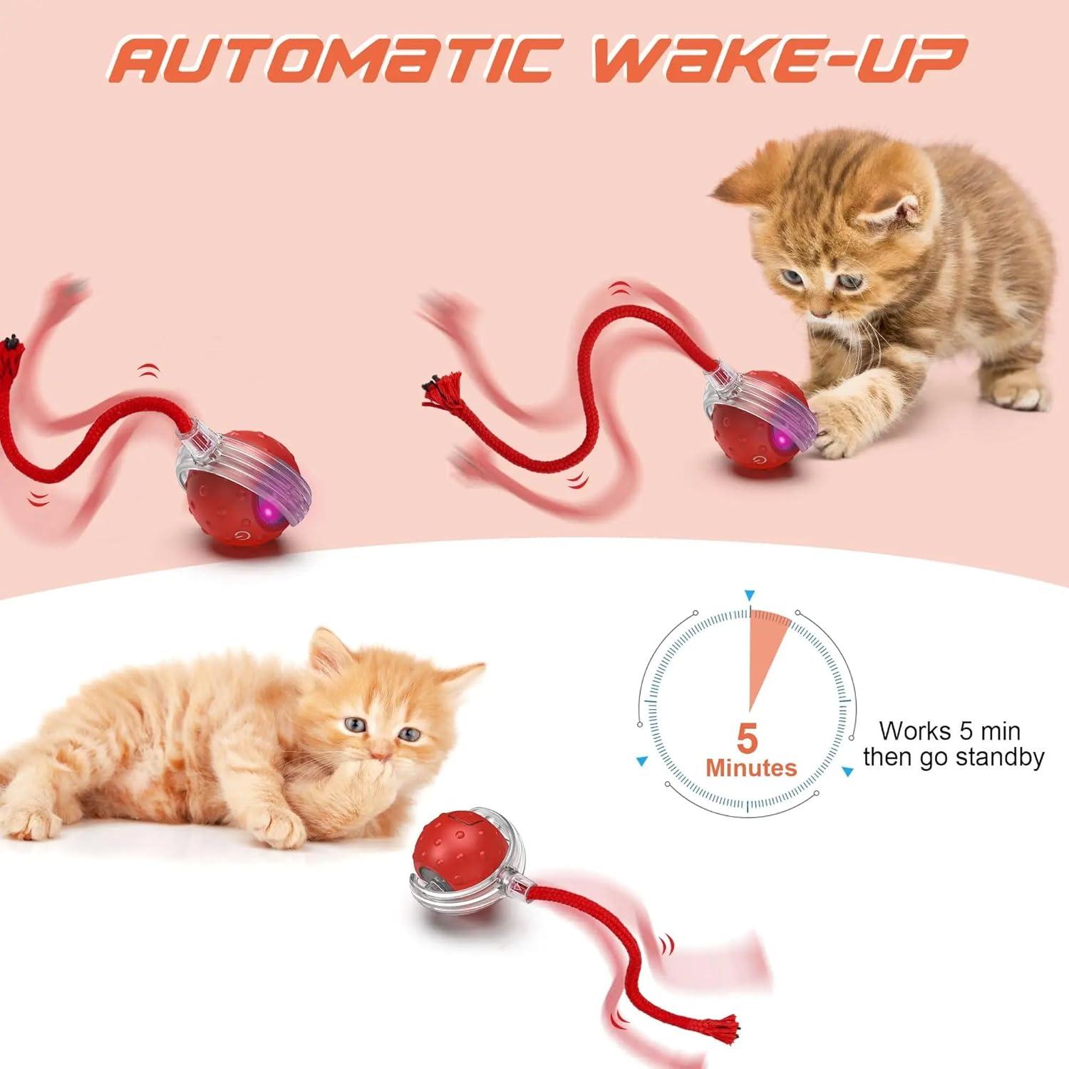 Juguete Interactivo para Gatos Hahbabya Bola Rojo 5.84 cm