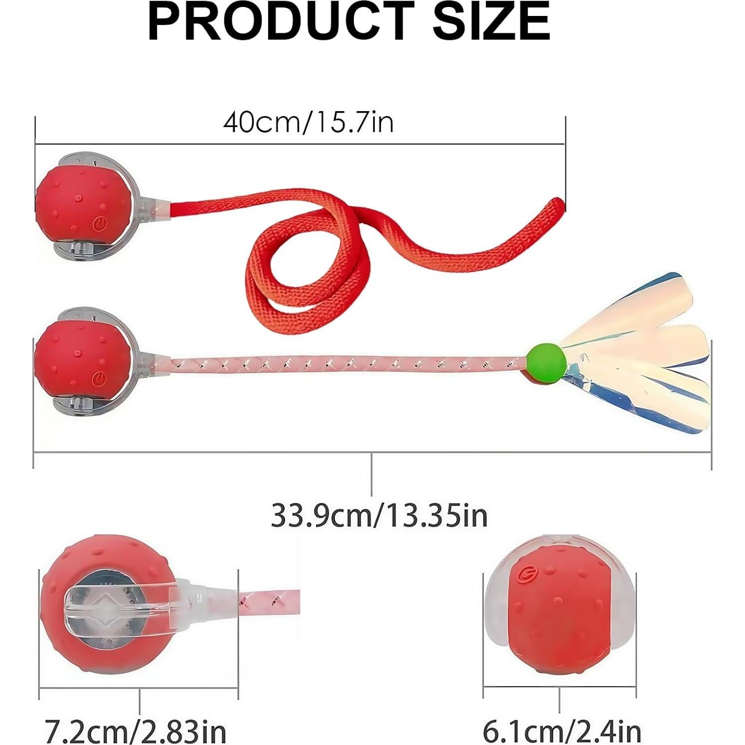 Juguete Interactivo para Gatos Hahbabya Bola Rojo 5.84 cm