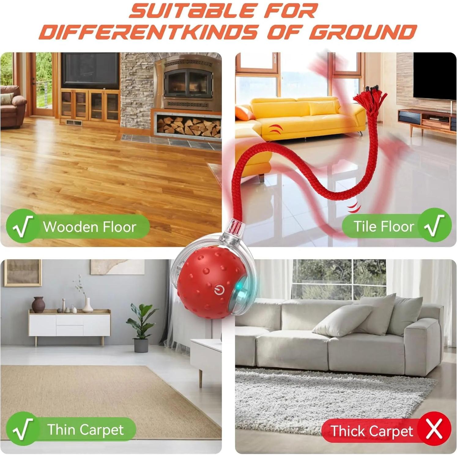 Juguete Interactivo para Gatos Hahbabya Bola Rojo 5.84 cm