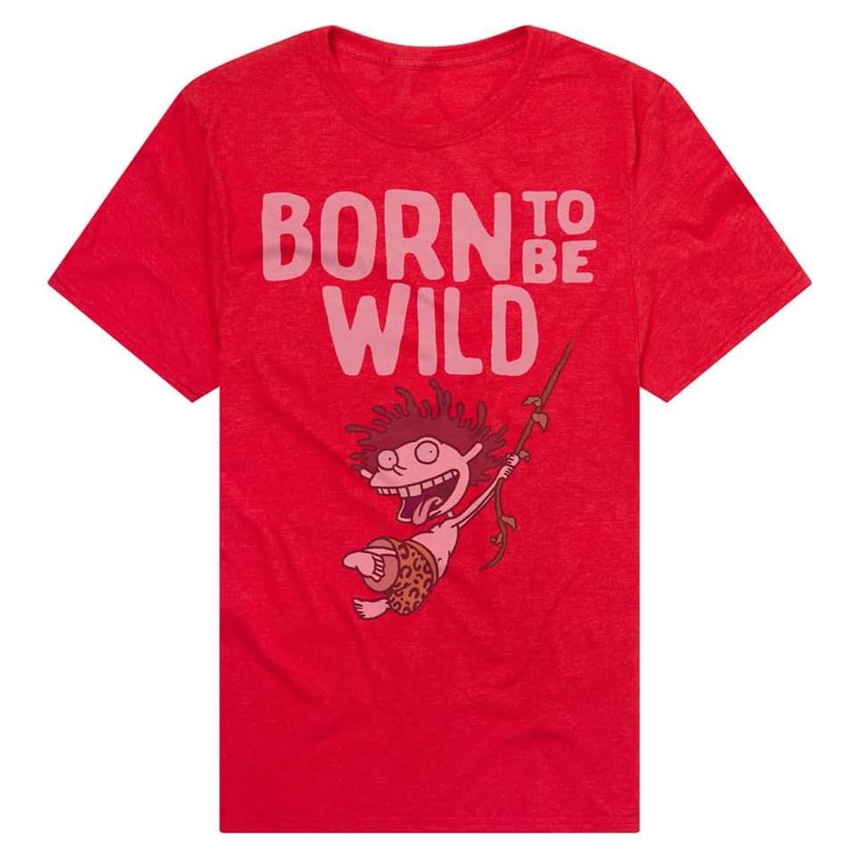 Camiseta Unisex Popfunk Nickelodeon 90s Nacido para Ser Salvaje Rojo XXL