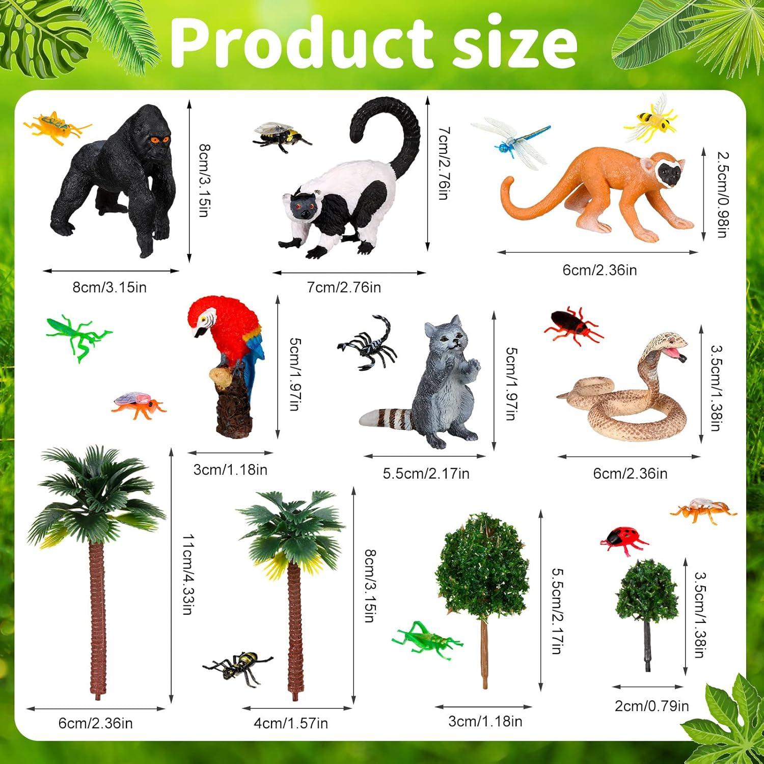 Juego de Figuras de Animales de la Selva Jexine 25 Piezas