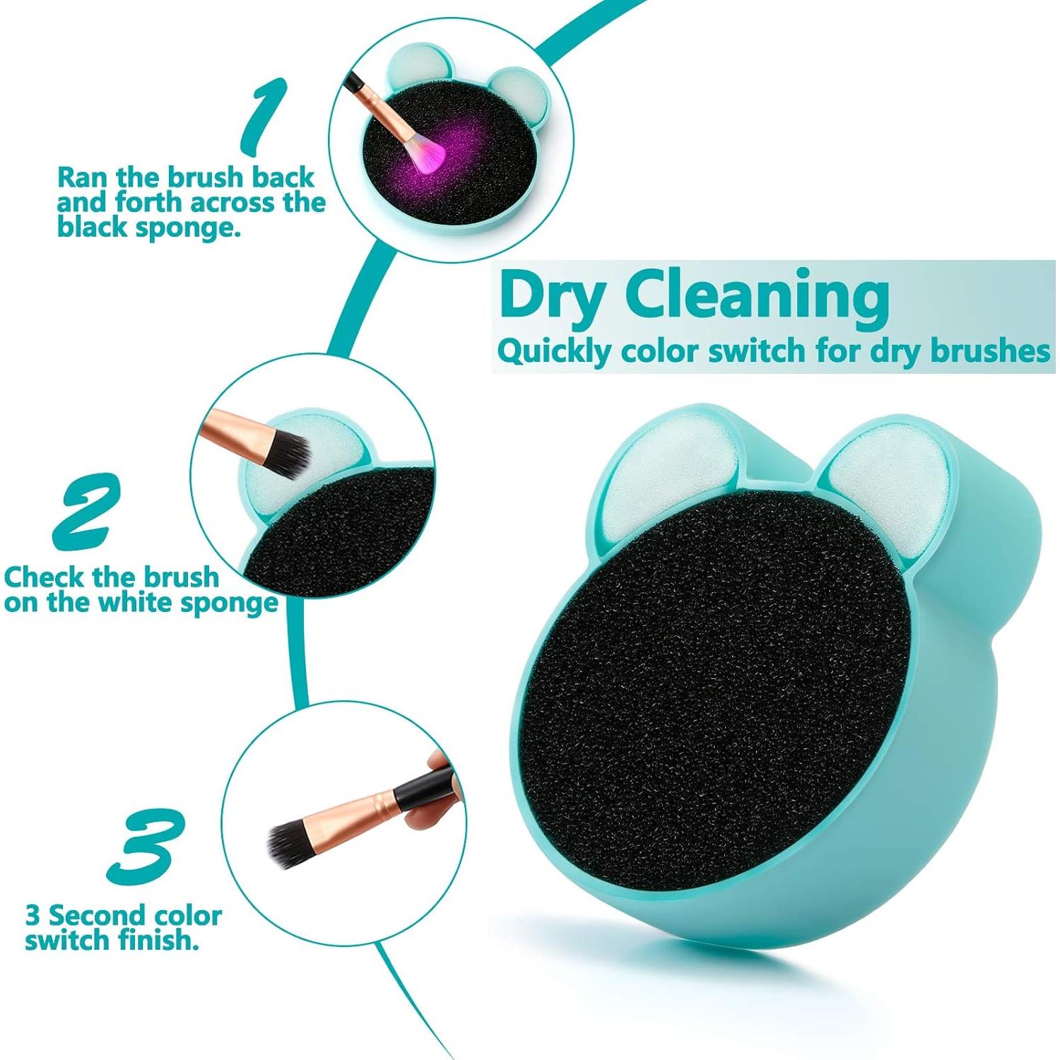 Almohadilla de Limpieza de Brochas TailaiMei 2 en 1 - Azul y Verde