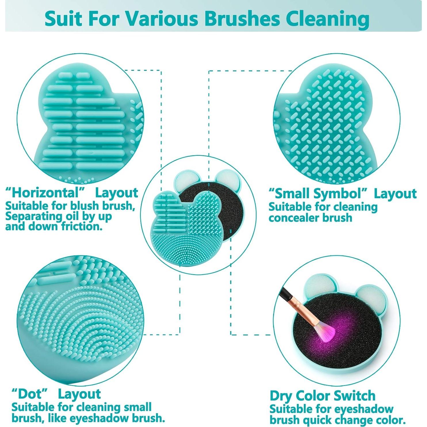 Almohadilla de Limpieza de Brochas TailaiMei 2 en 1 - Azul y Verde