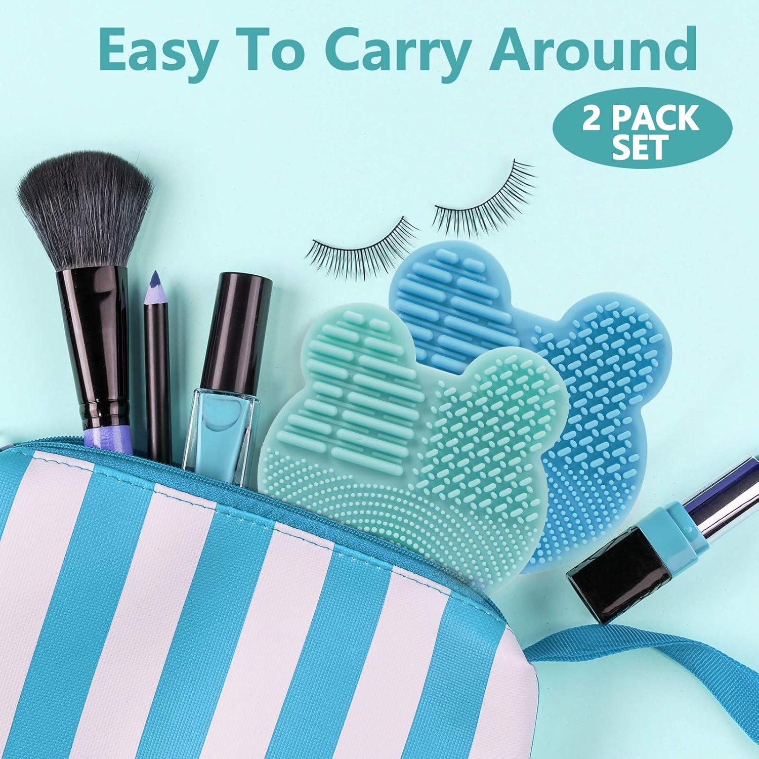 Almohadilla de Limpieza de Brochas TailaiMei 2 en 1 - Azul y Verde