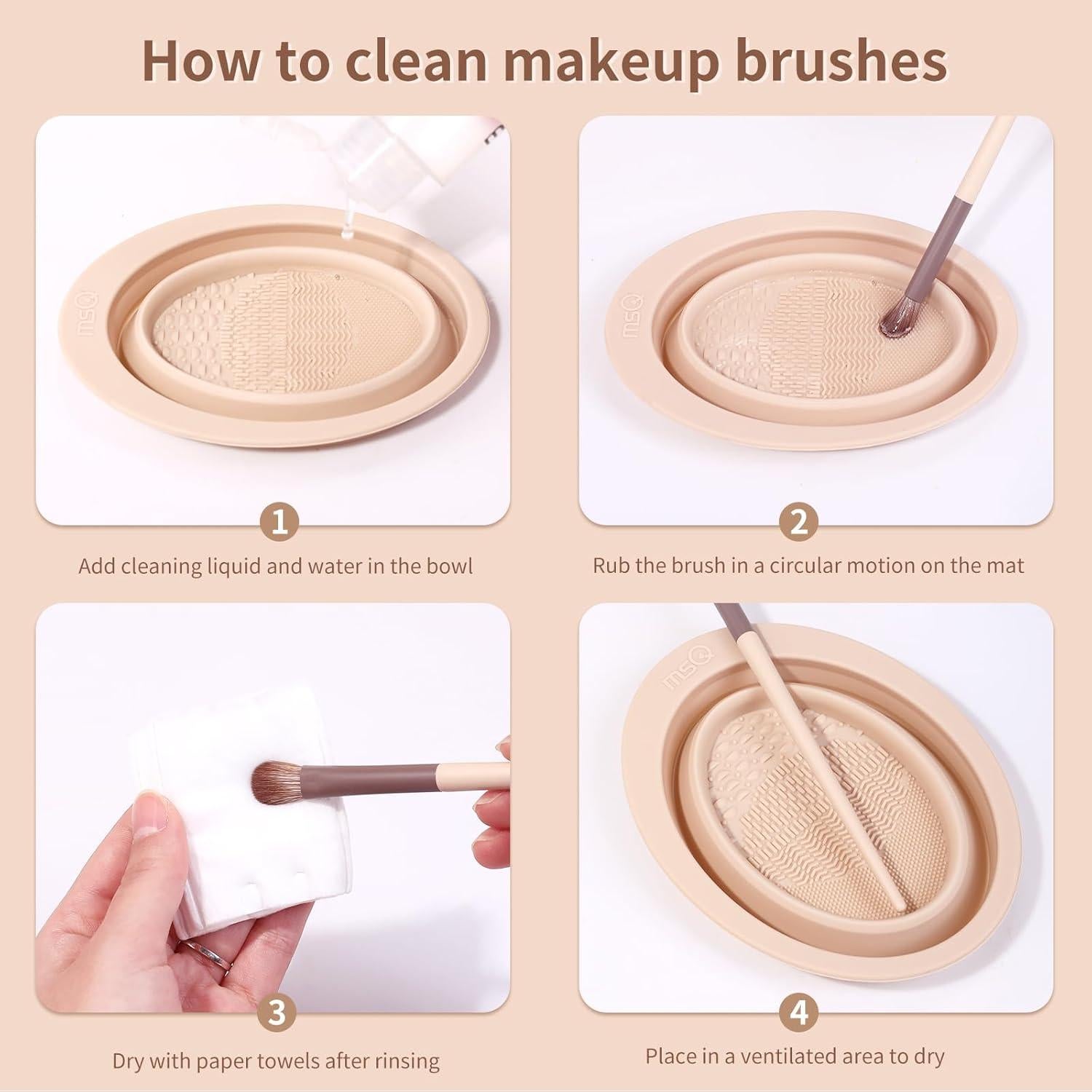 Cuenco Limpiador Plegable de Brochas MSQ - Silicona Premium