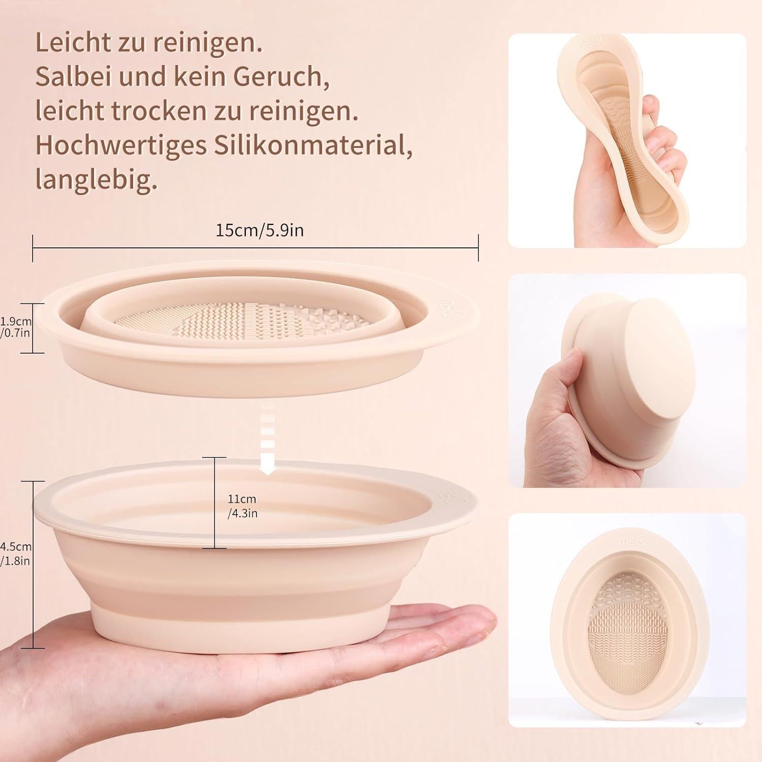 Cuenco Limpiador Plegable de Brochas MSQ - Silicona Premium